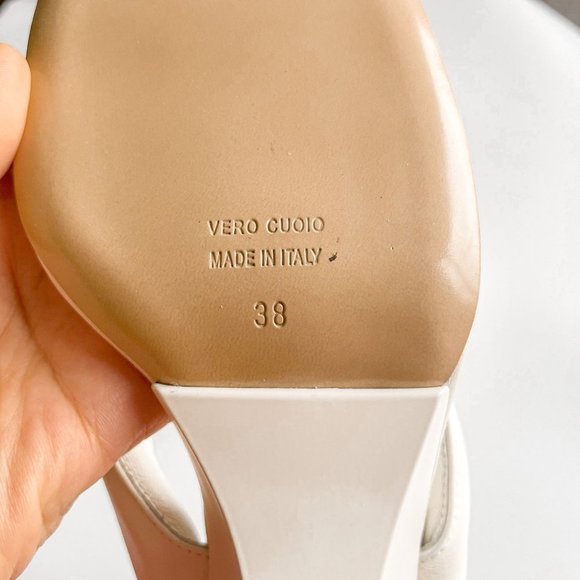 Gia Borghini Puffy Strap Thong Sandals Ivory White Size 38 - Picture 8 of 9